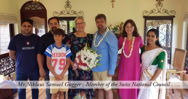 Mr.Samuel Guggar memeber of swiss national council visiting Ultra Luxury Houseboats with spice routes